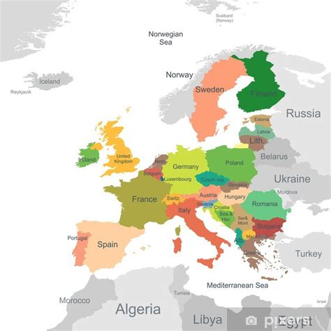 Plakat Unia Europejska Mapa Pixers Pl