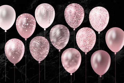 Pink Glitter Balloons Clipart