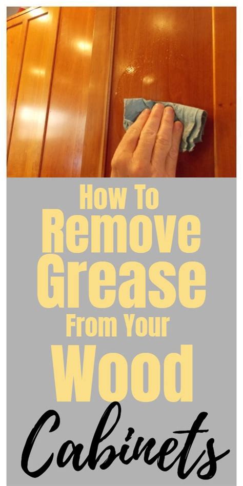 Children closing and opening kitchen cabinets, grease from cooking or condensation from outside temperatures all vinegar is good for removing sticky films most likely caused by dirty hands. How to remove grease from wooden cabinets - Clean products