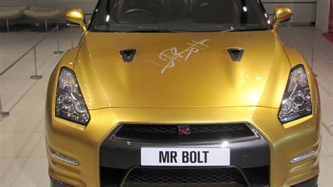 Live Photos Of Usain Bolts One Off Gold Nissan Gt R