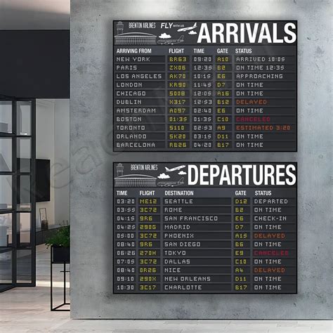 Arrivals Airport Departures Airplane Departure Arrival Airport Sign Departures Painting