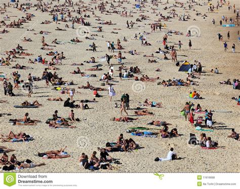 Sunbathers On Famous Bondi Beach Editorial Stock Photo Image Of