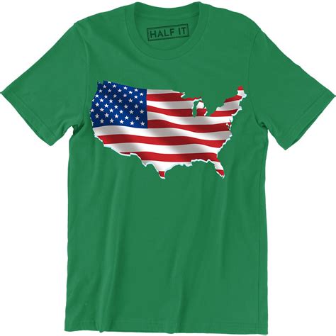 American Flag Usa Map Usa Flag 4th Of July Independent Day Men T Shirt