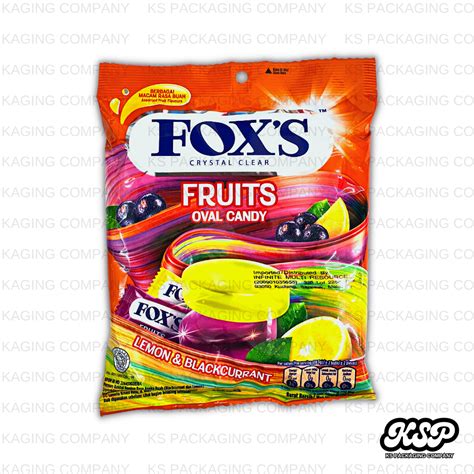 125g Foxs Crystal Clear Fruits Oval Candy Lemon And Blackcurrant Permen Kristal Bening Rasa Aneka