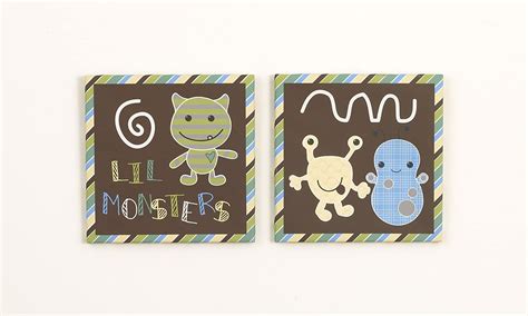 Cocalo 2 Piece Canvas Art Peek A Boo Monsters Nursery