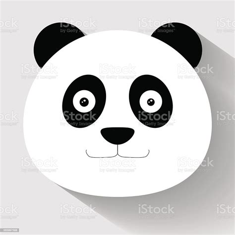 Panda Face Flat Icon Vector Illustration Eps10 Stock Illustration