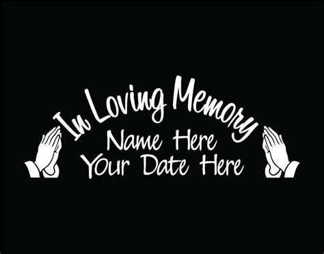 In Loving Memory Decalmemorial Decal Etsy Memorial Decals Custom