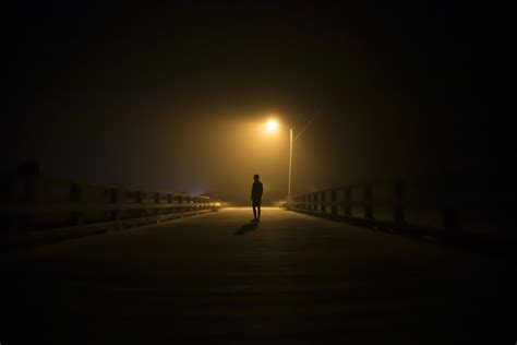 Silhouette Of A Man Under A Street Light 3529825 Stock Photo At Vecteezy