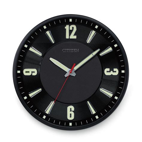 Citizen Gallery Black Frame Wall Clock With Black Leather Dial Indigo