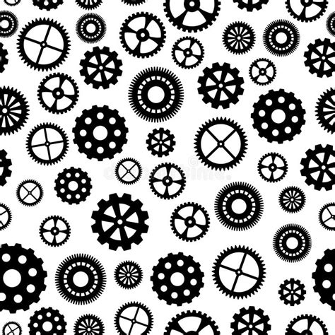 Seamless Pattern With Gears Stock Vector Illustration Of Design