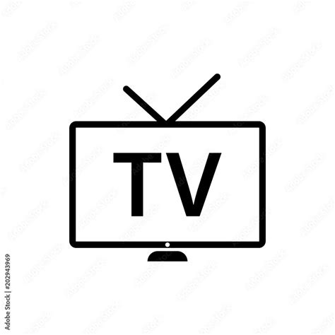 Tv Icon In Trendy Flat Style Isolated On White Background Television