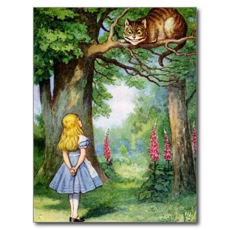 ALICE AND THE CHESHIRE CAT POSTCARD | Zazzle.com | Cheshire cat art