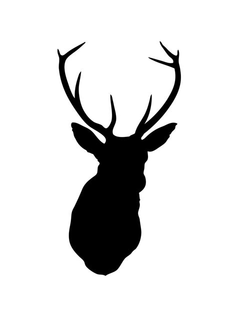 Black Deer Head, Deer Printable, Kids Deer Art, Deer Head Art, Deer Head Decor, Animal 