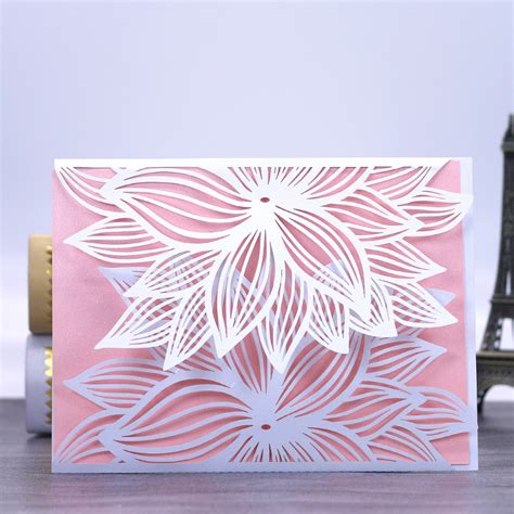 New Style 210gsm Pearl Paper Laser Cut Wedding Invitation Card China