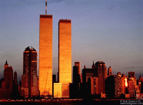 Sunset Reflects On The Twin Towers