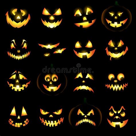 Jack O Lantern Pumpkin Faces Stock Illustration Illustration Of Mouth