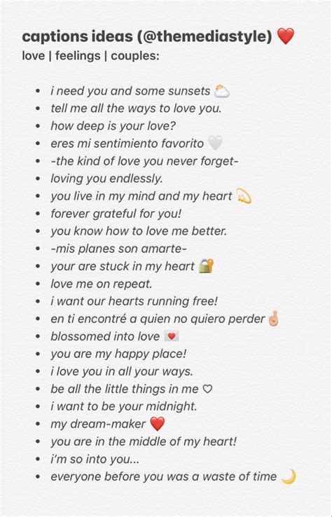 However, matching bios for couples on tiktok is a recent trend, which users can enjoy. +100 IDEAS AESTHETIC PARA TUS CAPTIONS DE INSTAGRAM ☁️ ...
