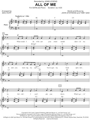 River flows in you piano sheet pdf. John Legend "All of Me" (arr. Mac Huff) SATB Choir + Piano ...