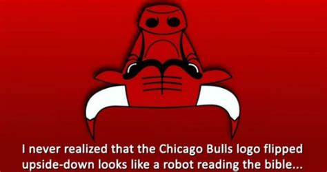 Contact the chicago bulls logo looks like a robot reading a book upside down on messenger. The Chicago Bulls Logo Flipped Upside Down Looks Like A ...