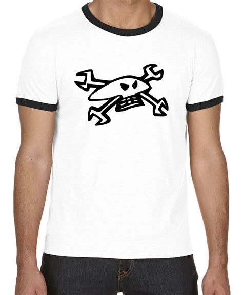 Guy Martin Skull And Spanners Logo Mens Contrast Ringer T Etsy