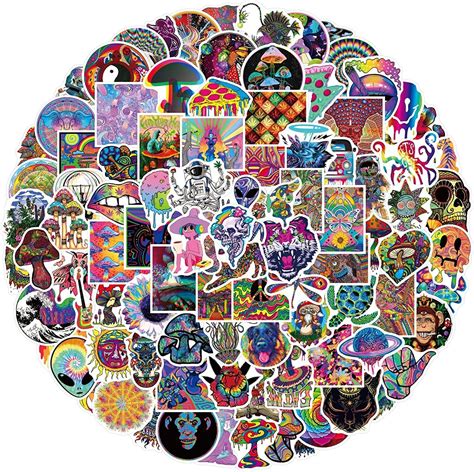 Trippy Sticker Packs Psychedelic Stickers Hippie Stickers Etsy