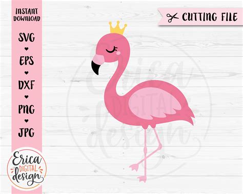Flamingo Svg Cut File Cute Pink Flamingo Crown Clipart Summer Etsy