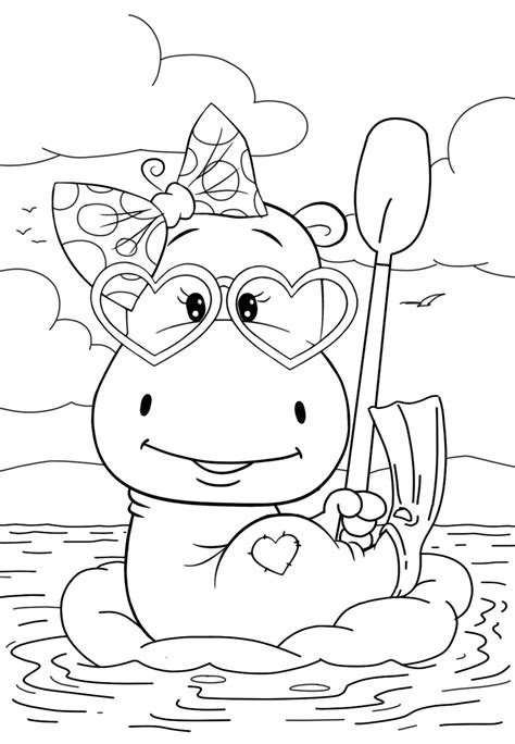 Hippo Face Coloring Page Coloring Pages