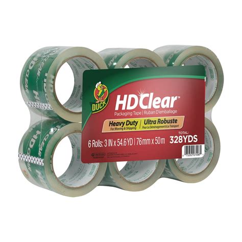 Duck Brand Hd Clear 3 In X 546 Yd Clear Packing Tape 6 Pack