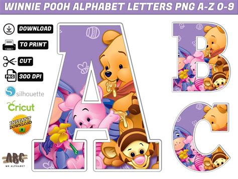 Winnie Pooh Alphabet Png Winnie Pooh Baby Winnie Pooh Etsy M Xico