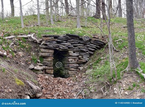 A Stone Springhouse On An Abandoned Farm In Spring Stock Photo Image
