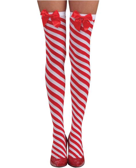 candy cane thigh highs red white o s