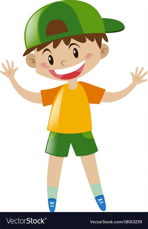 Little Boy In Yellow Shirt Standing Illustration Download A Free