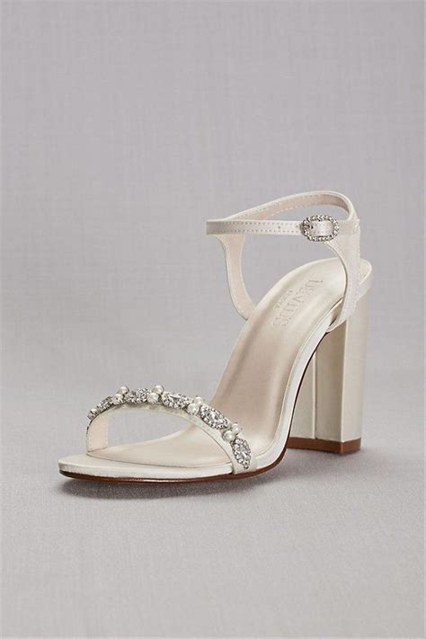 Ivory Block Heel Wedding Shoes Closed Toe Abiewue