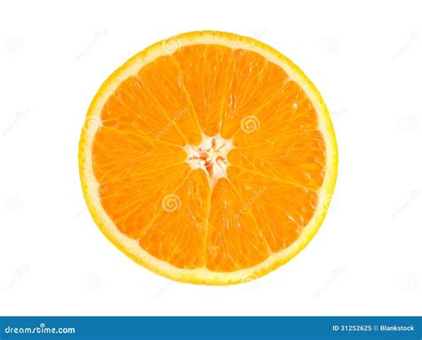 Slice Of Ripe Orange Isolated On White Stock Image Image Of Natural