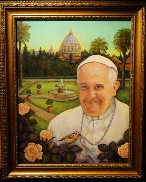 Fathers Day Sale Pope Francis Portrait Painting Original Etsy