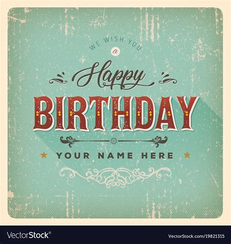 Vintage greeting cards birthday greeting cards birthday greetings vintage postcards happy birthday best wishes card all birds printable paper illustration art. Vintage happy birthday card Royalty Free Vector Image