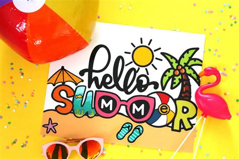 Hello Summer Printable A Girl And A Glue Gun