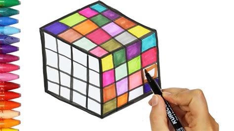 Dibujar Cubo De Rubik Juego De Pintar Cómo Dibujar Y Colorear Los