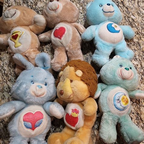 Vintage Care Bear Lot Of 6 Dolls Plush Care Bears 80s And 2000s
