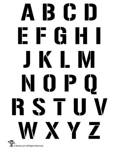 Uppercase Alphabet Stencil Letter Set Crafts Alphabet Stencils