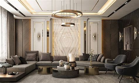 Living Room With Neoclassic Style On Behance In 2020 Luxury Living