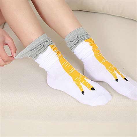 New Women Men Funny Chicken Legs Feet High Socks Cartoon Thigh Stockings Ebay