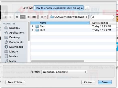 How To Enable Expanded Save Dialog As Default In Mac Os X