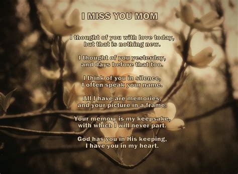 Miss You Mom Mothers Poem Photograph By James Defazio Fine Art America