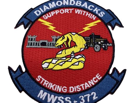 Mwss 372 Diamondbacks Patch Plastic Backing Squadron Nostalgia