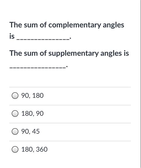 Answered The Sum Of Complementary Angles Is The Bartleby