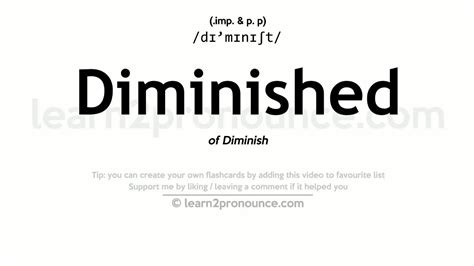 pronunciation of diminished definition of diminished youtube