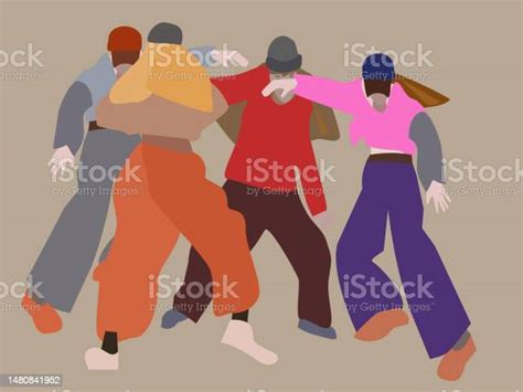 A Group Of People Dancing Stock Illustration Download Image Now