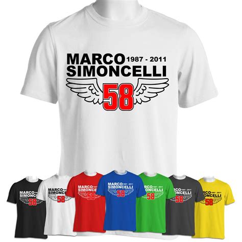 Marco Simoncelli T Shirt Super Sic 58 Top Rip Memorial Moto Gp Rider