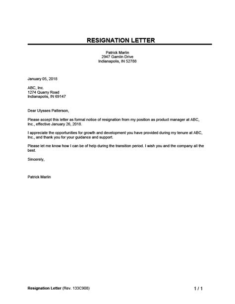 Resignation Letter Sample Word Hot Sex Picture